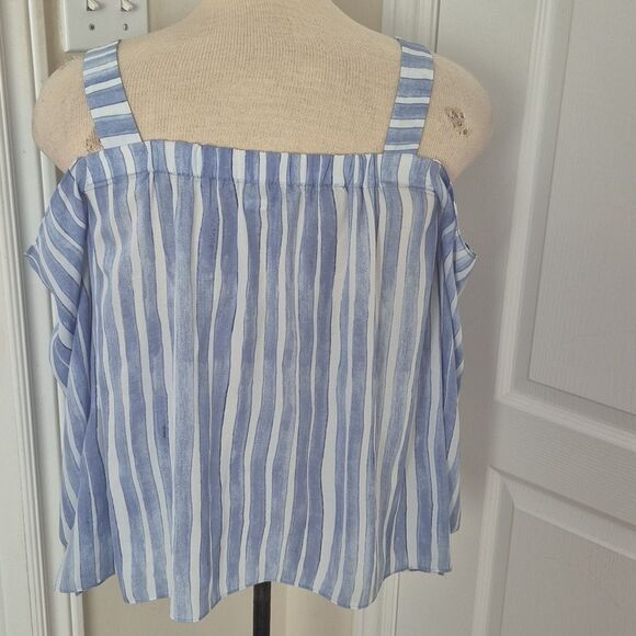 Vince Camuto Blue and White Striped Top - Picture 5 of 16